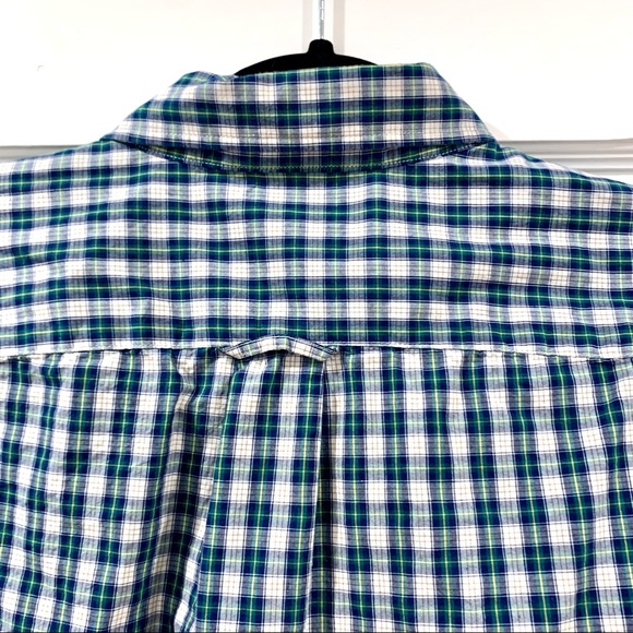 ✨ H&M Mens Navy and Green Plaid Button Down - M, Regular - Picture 9 of 9